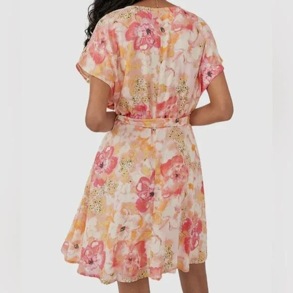 Free People Freddy Tie-side Mini Dress in Multi Floral Size XS - Picture 2 of 10